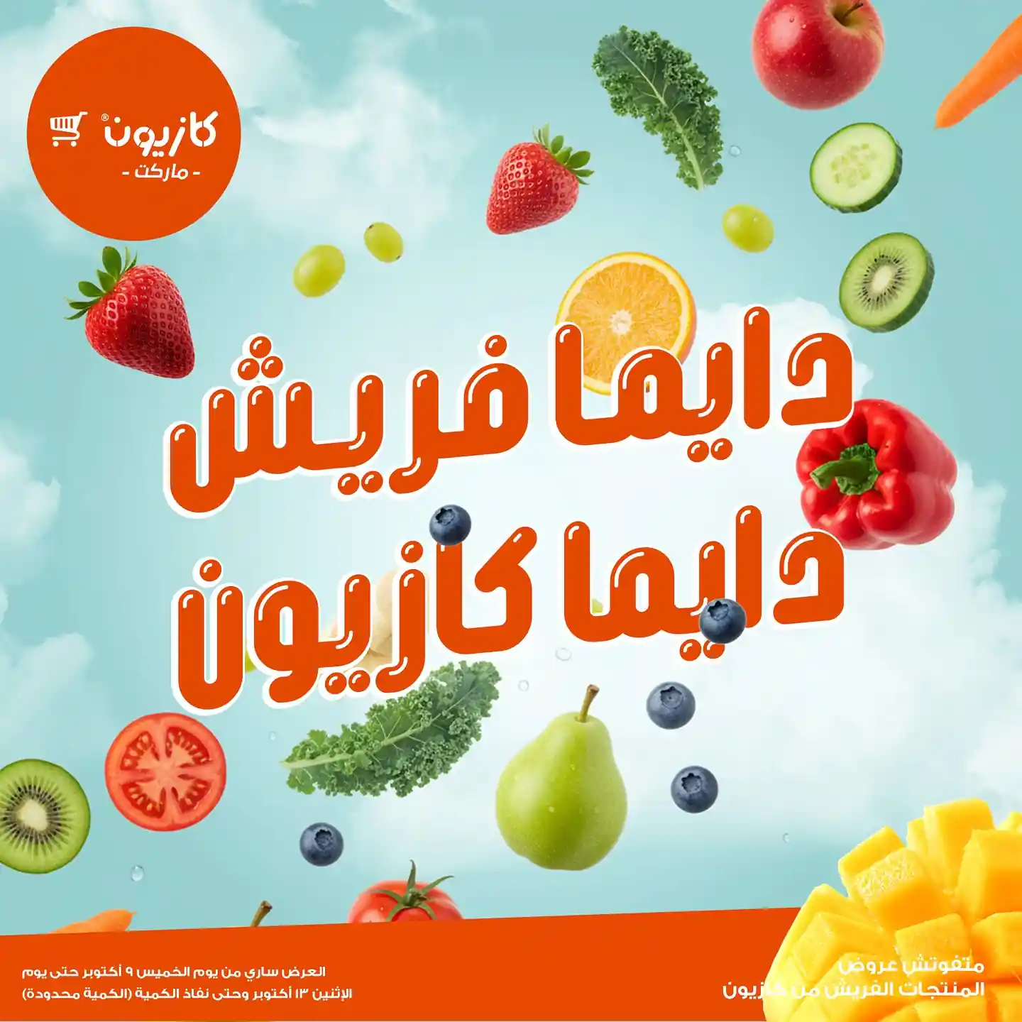 عروض كازيون الخميس 9 اكتوبر حتى 13 اكتوبر 2025 دايما فريش